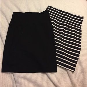 Black and striped Body con skirts
