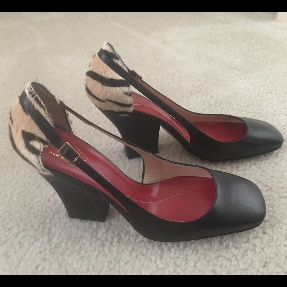 Kate Spade black and zebra calfskin shoes