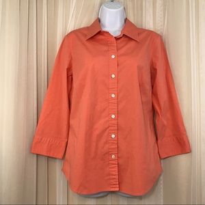 J. Crew Haberdashery Coral Pink Button Down Blouse
