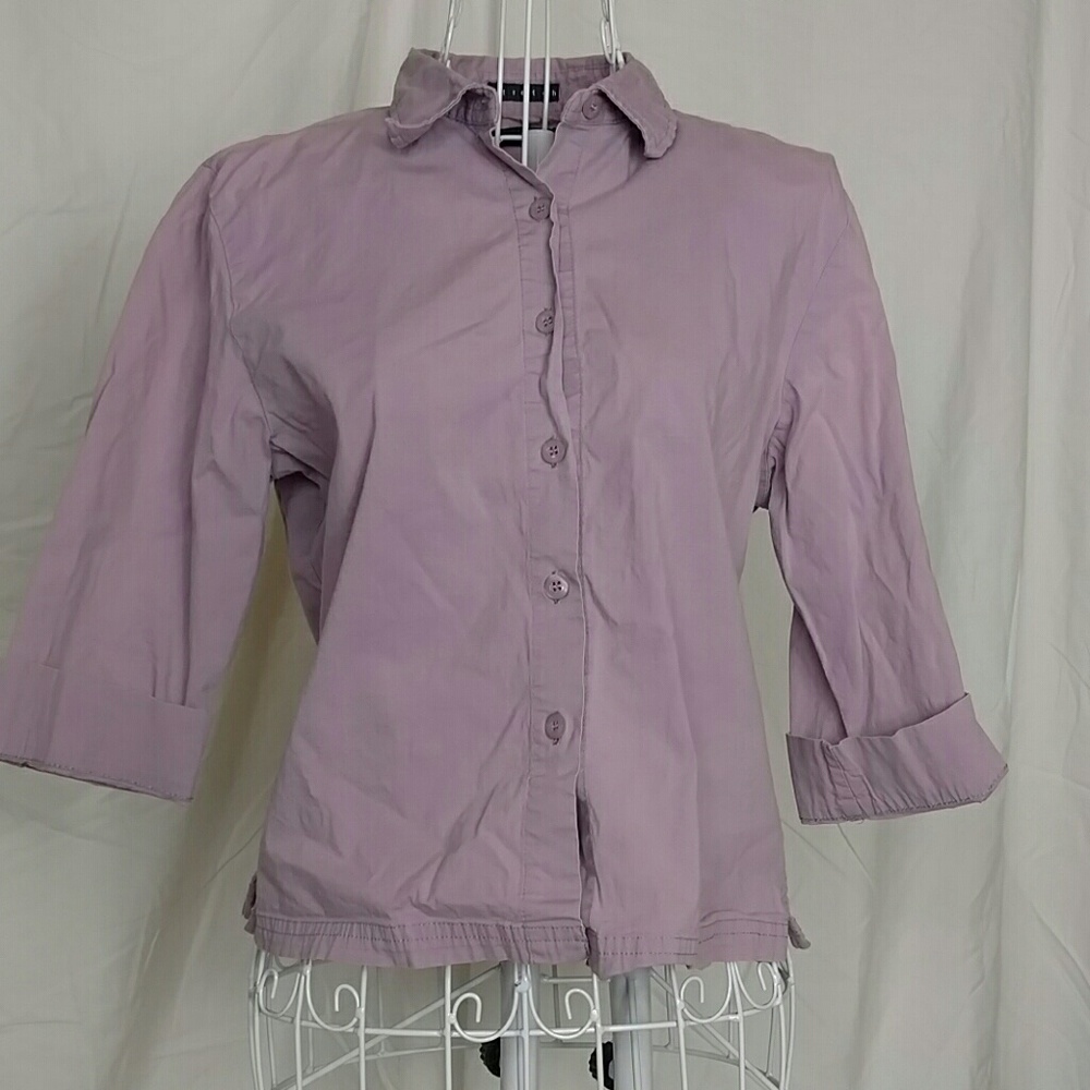 90s vintage 3/4 sleeve blouse in lavender