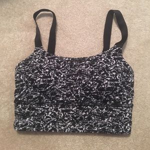 White and Black Lululemon Both Ways Bra