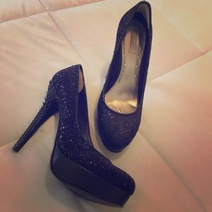 Rachel Roy Deep Purple Glitter Pumps