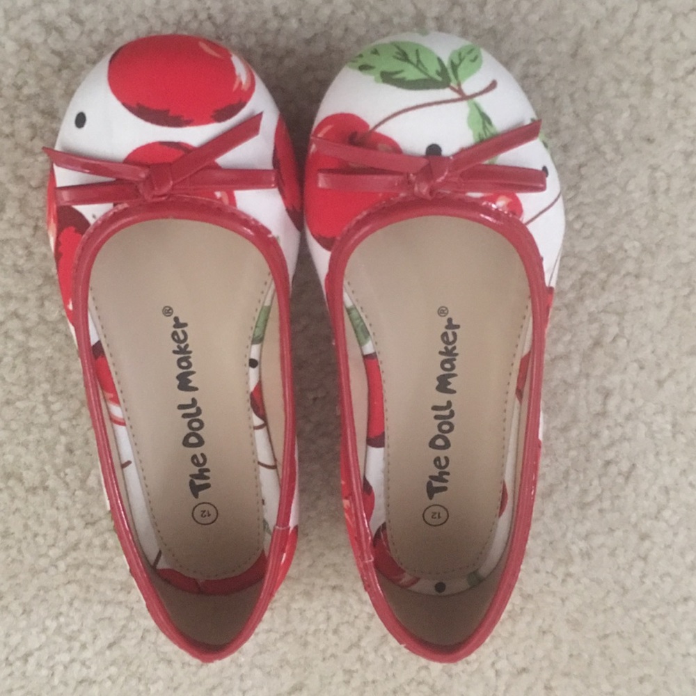 Cute girls ballet flats with cherries