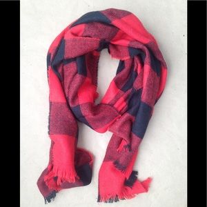 Red and black buffalo plaid blanket scarf