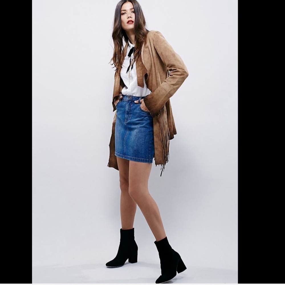 Free People Suede Ombre Fringed Studded Jacket S - Picture 5 of 6