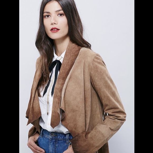 Free People Suede Ombre Fringed Studded Jacket S - Picture 3 of 6