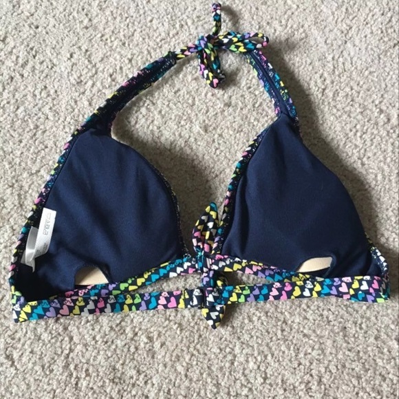 Navy blue bikini with heart details sz small! - Picture 3 of 4