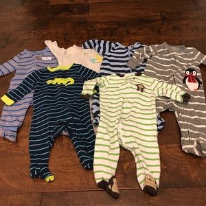 Bundle of 6 Carters Zip-up Sleepers, 3 Months