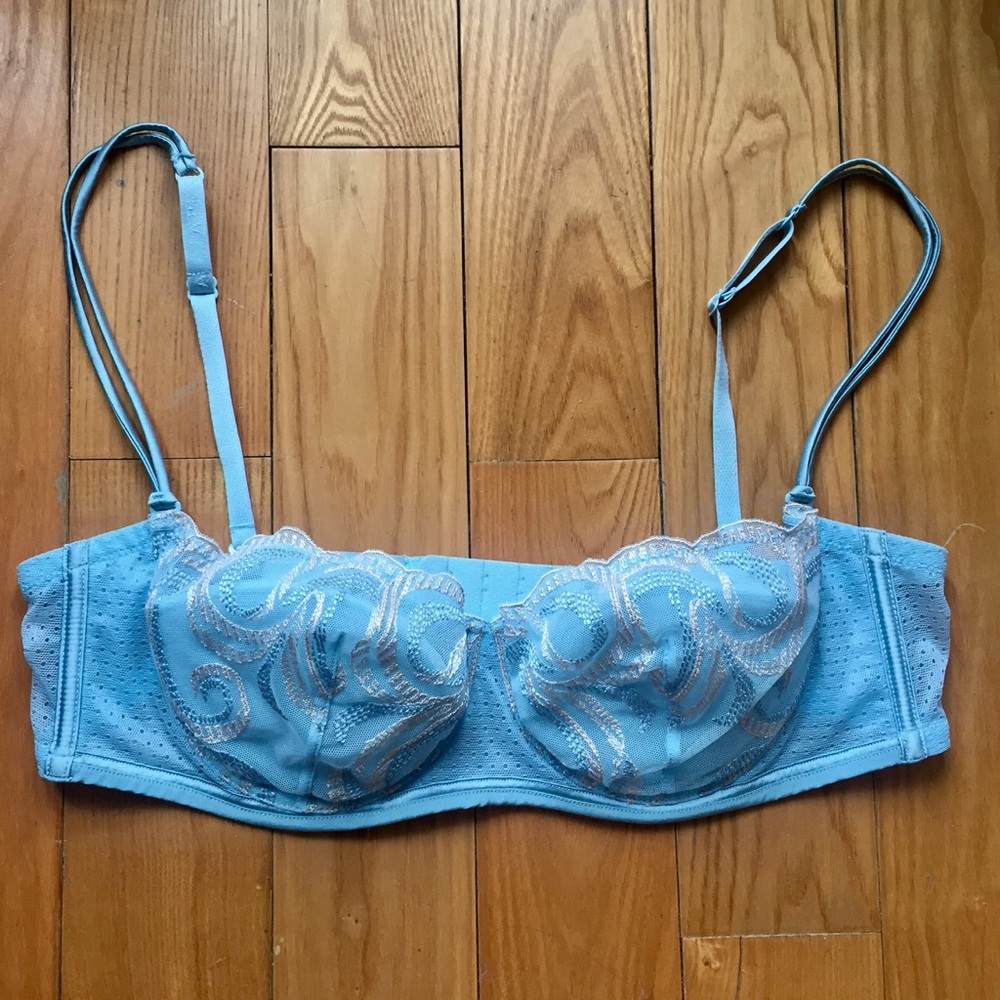 Brand New Never Worn Blue Bandeau Bra, La Perla