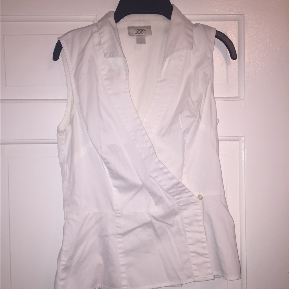 LOFT White Wrap Shirt