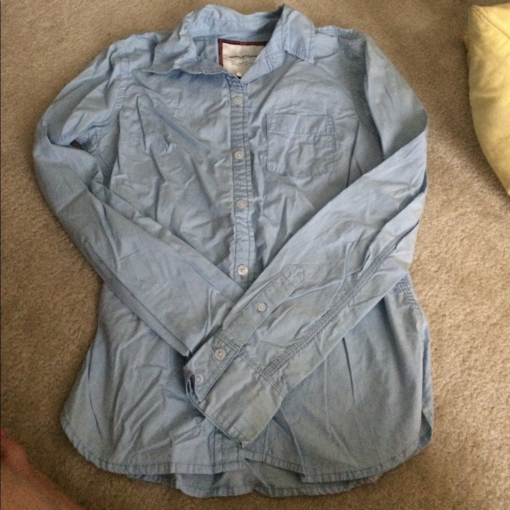 American Eagle Blue Button Up
