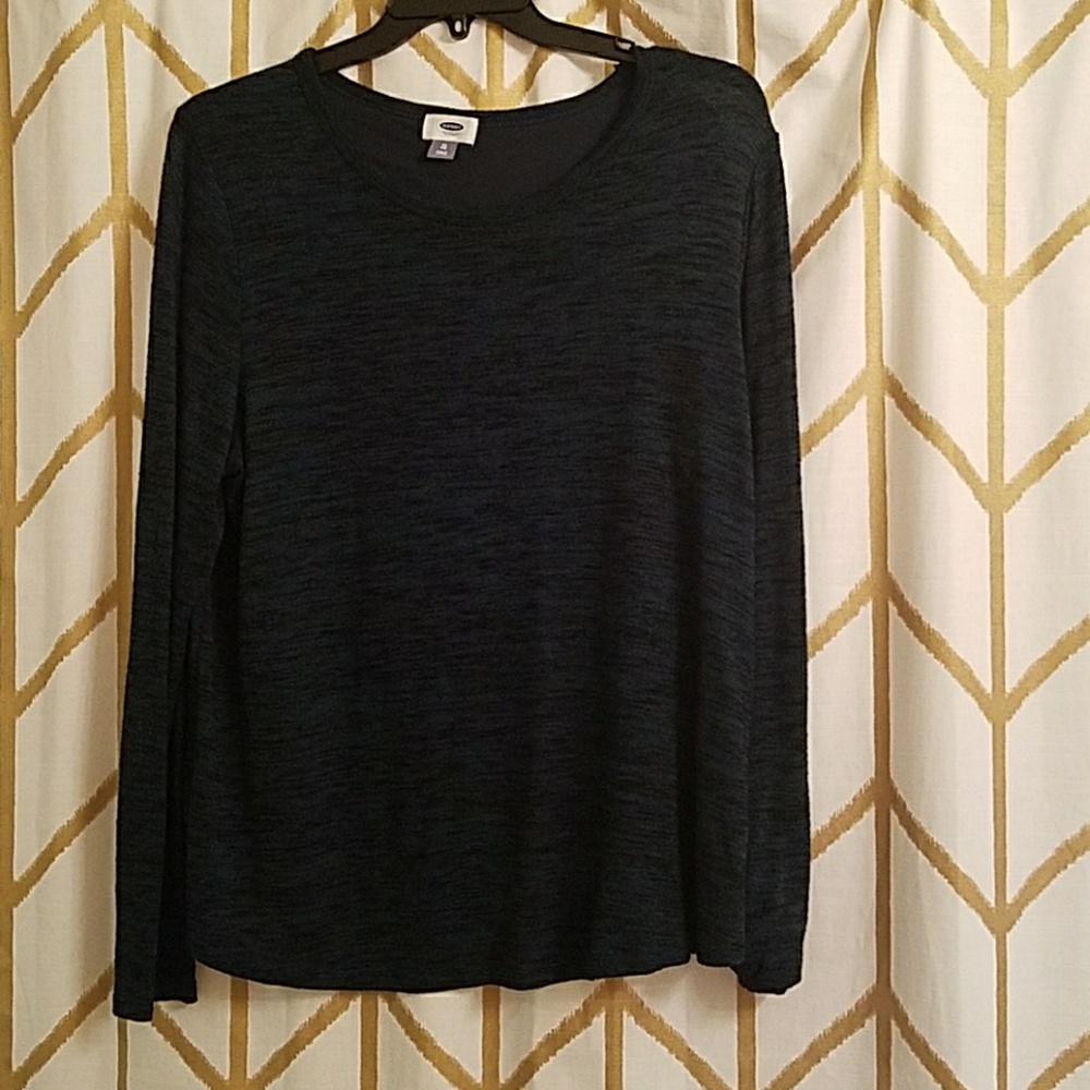 Old Navy XL marled teal chiffon back sweater