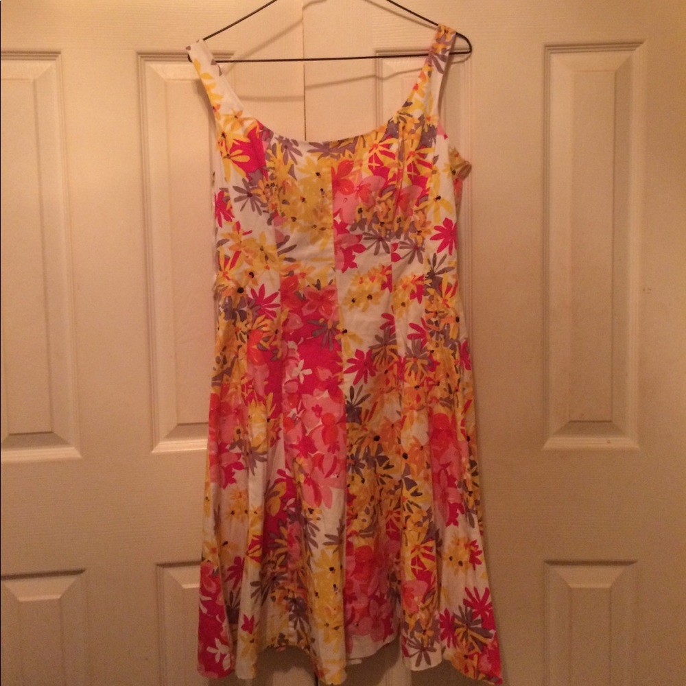 Knee length or mini dress with boning at bodice.