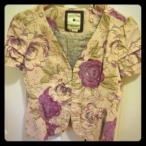 Anthropologie Elevenses floral blazer size 4
