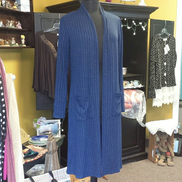 Lisa Rinna Sweaters - Lisa Rinna Blue Duster comparable to Lularoe! EUC