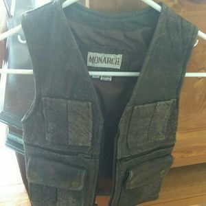 Kids Distressed Chocolate Leather Vest