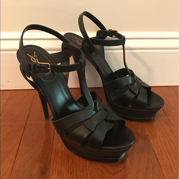 YSL Tribute 105 Sandal Black Sz 40 - Picture 2 of 5