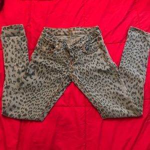 Animal print jeans
