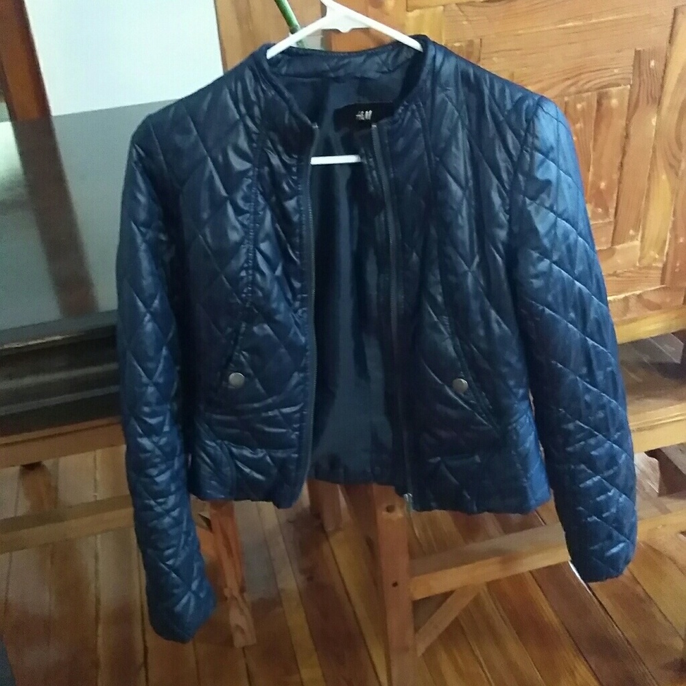 Navy Blue Crop Jacket