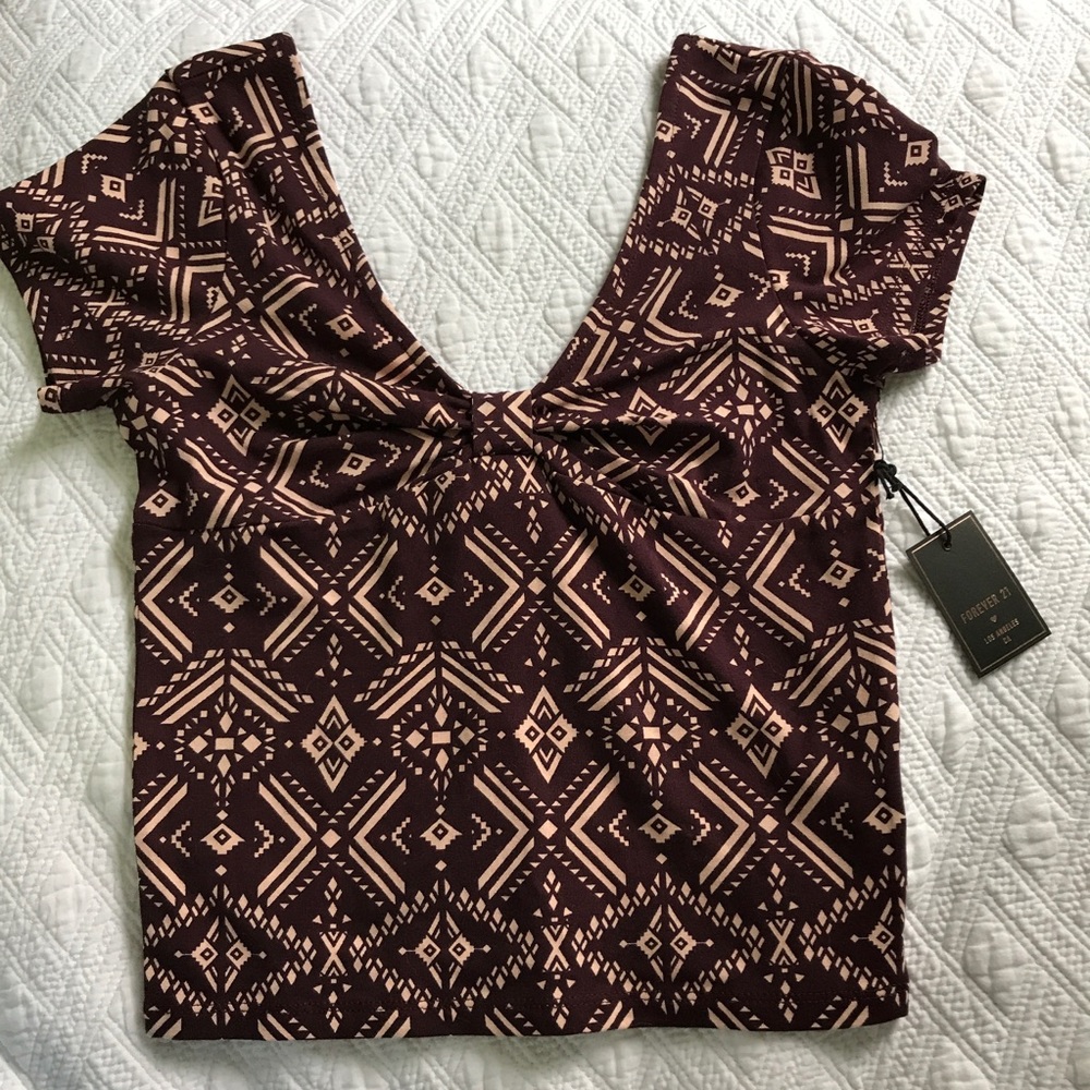 plum and pink crop top