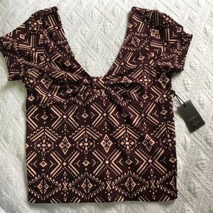 plum and pink crop top