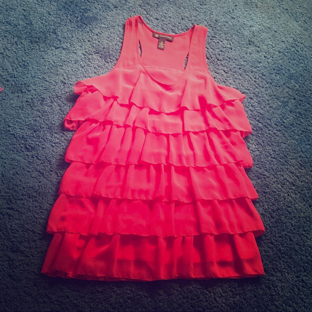 Beautiful Coral Ruffled Tan Top 👚 - Picture 2 of 8