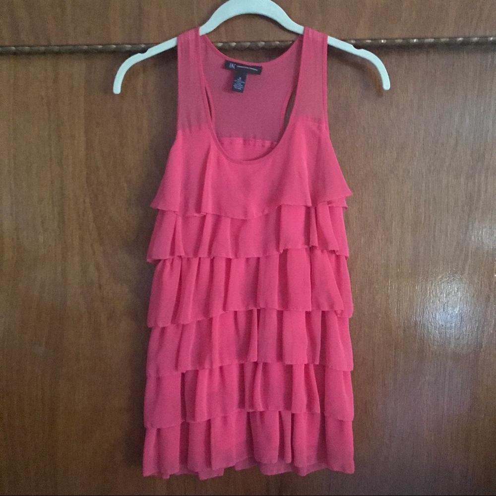 Beautiful Coral Ruffled Tan Top 👚 - Picture 6 of 8