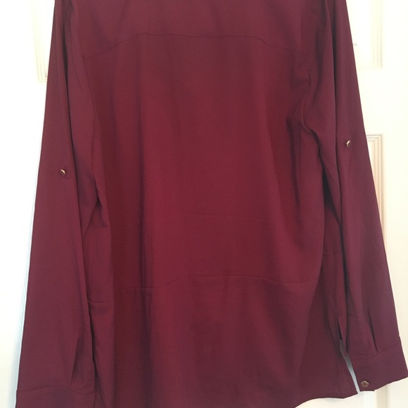 Gorgeous Burgundy Calvin Klein Blouse - Picture 2 of 4