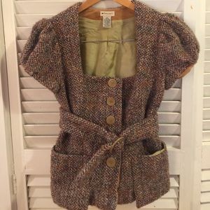 Anthropologie Elevenses short sleeve blazer size 6