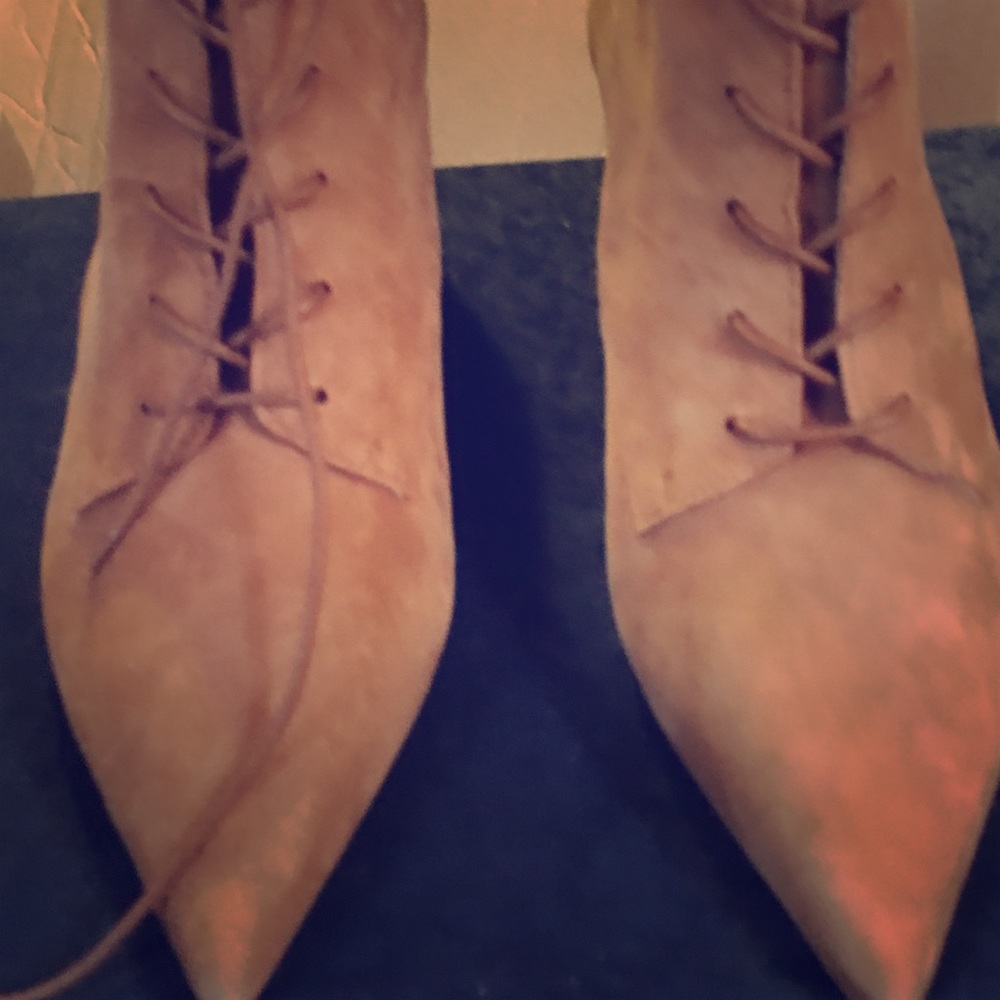 Free People suede lace up booties. BEW in box