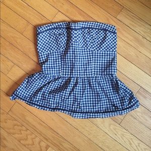 Abercrombie strapless peplum top size M
