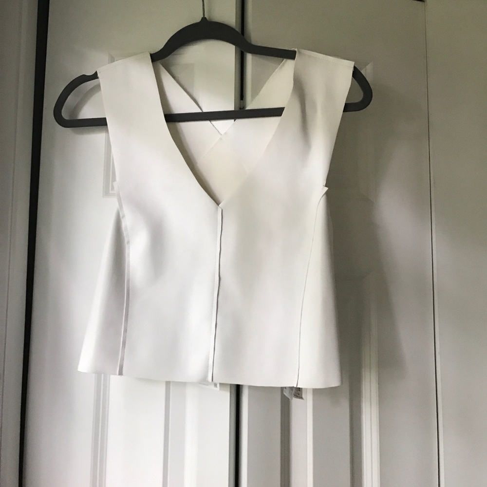 NWT Zara Faux leather crop top Sz L