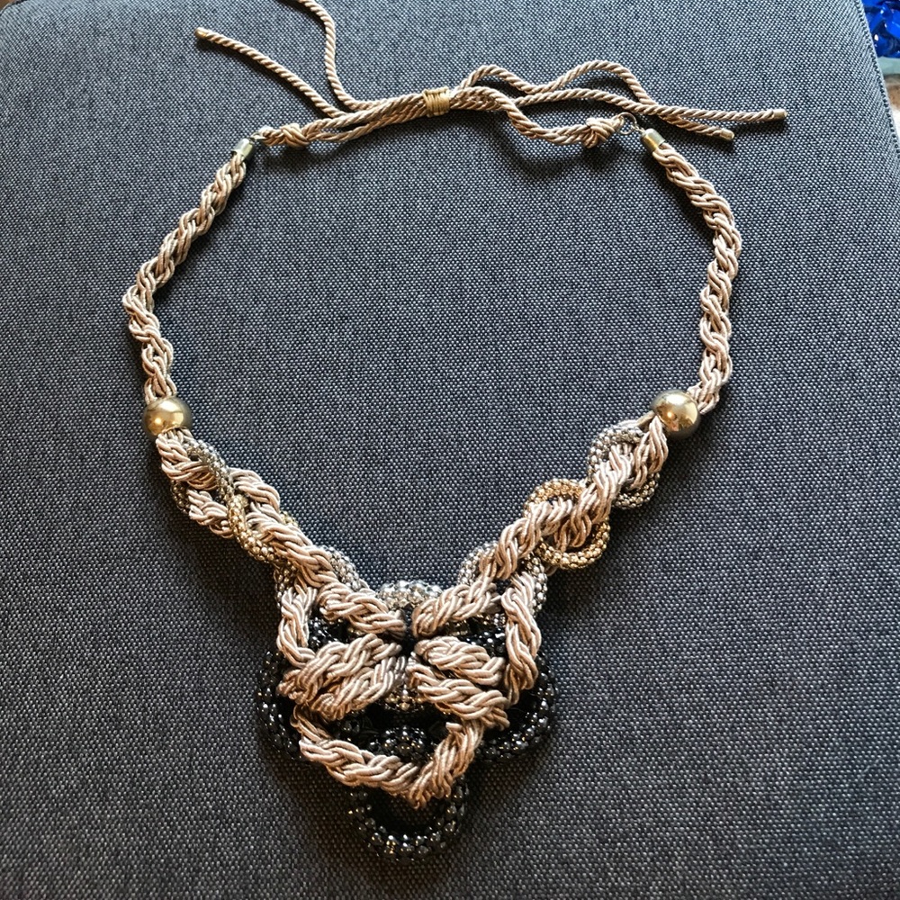 Banana Republic rope braided statement necklace