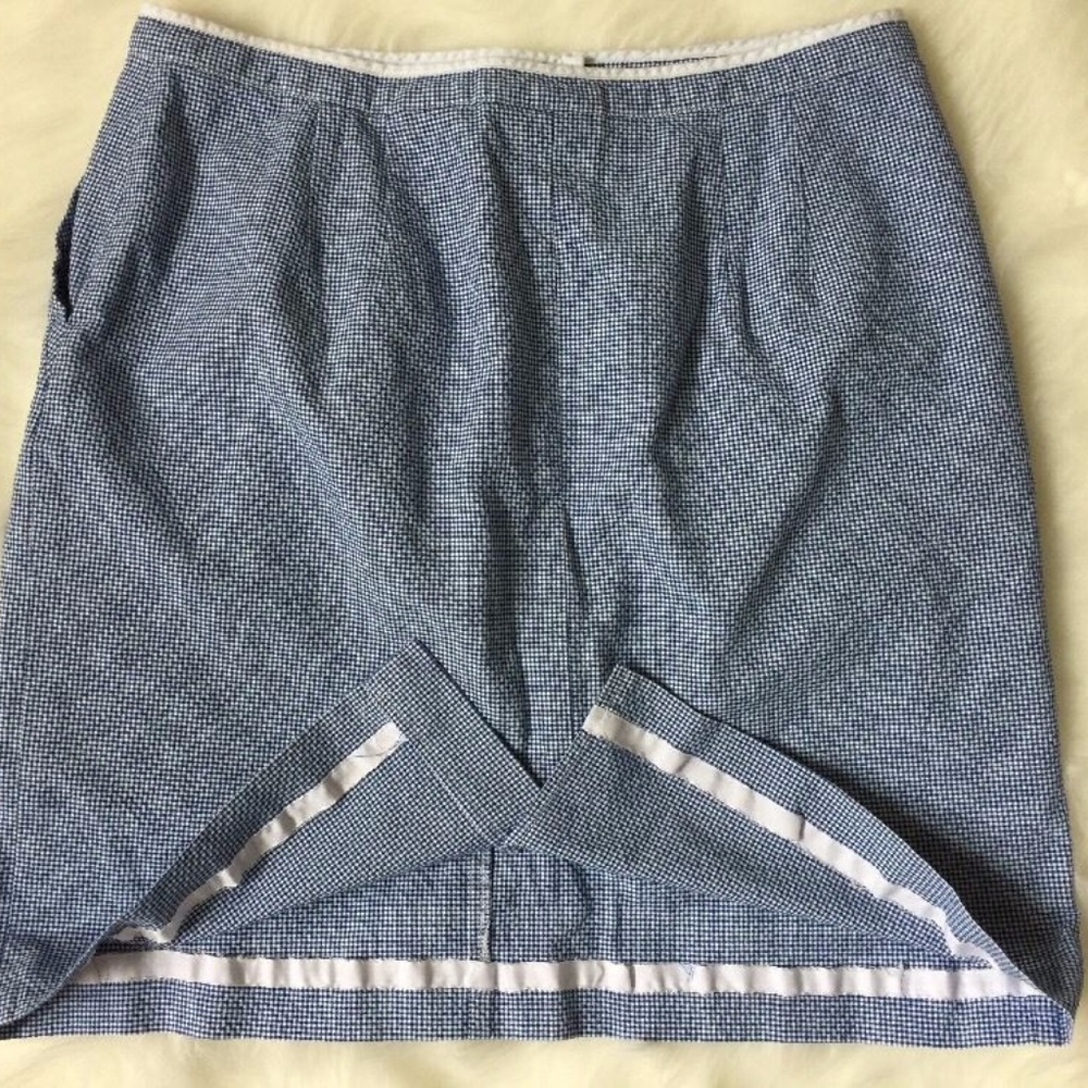 Talbots blue checked knee gingham skirt - XL 14