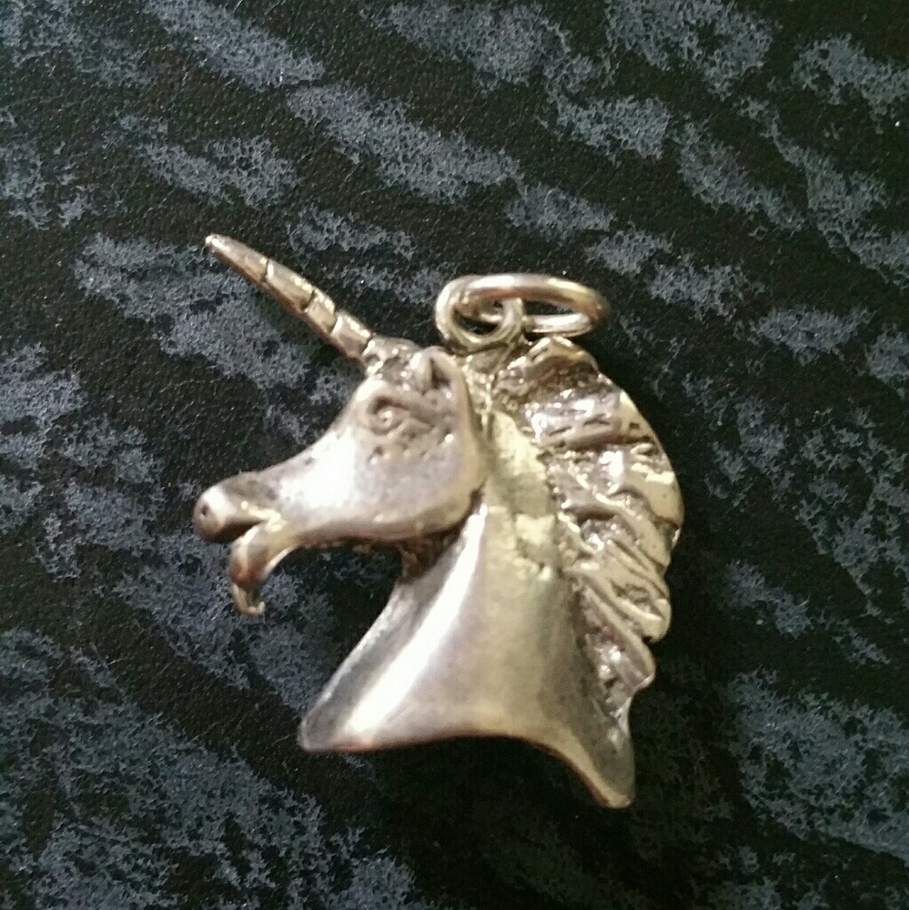 Vintage new Sterling silver Unicorn Pendant