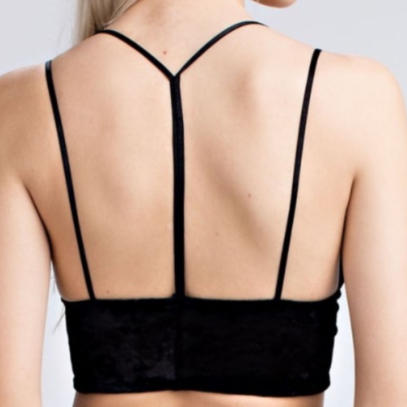 BLACK VELVET CROP TOP - Picture 4 of 5