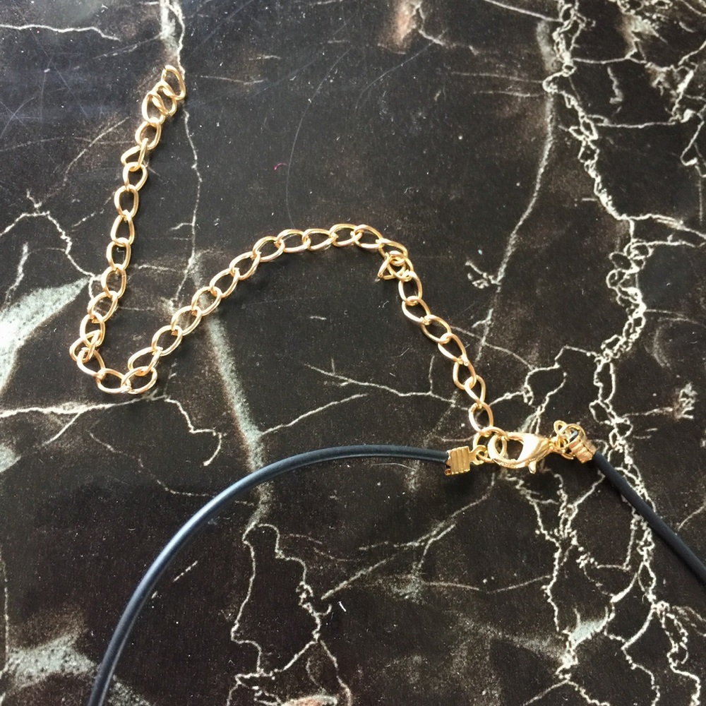 Gold accent dainty black choker necklace - Picture 8 of 8