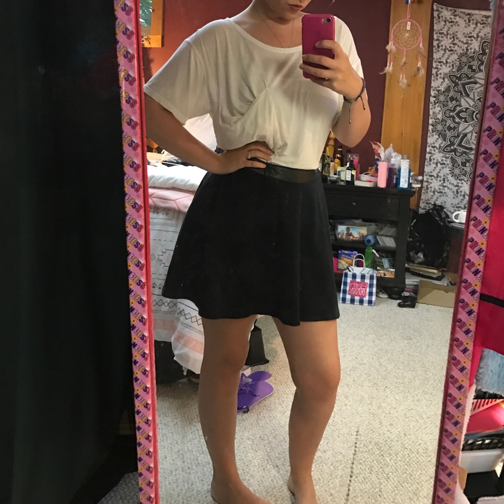 BLACK ZIP UP SKATER SKIRT