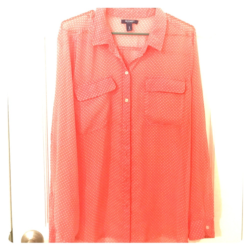 Old Navy Pink and White Button Down