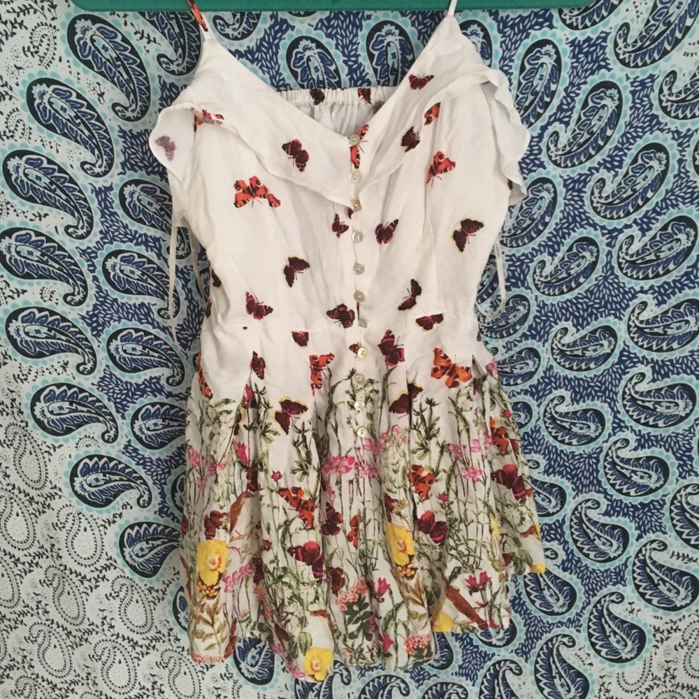 Floral romper with button down front