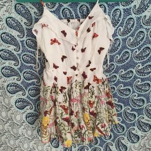 Floral romper with button down front
