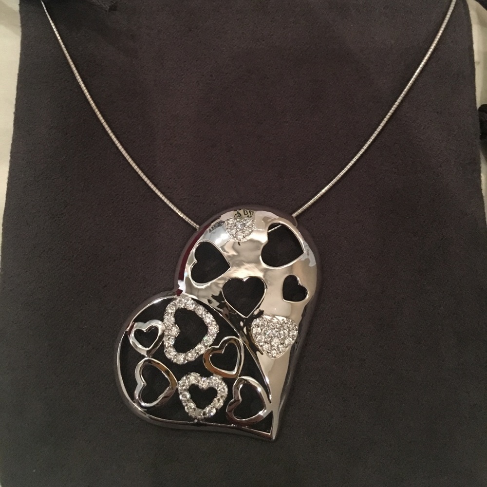 Cz Heart on 16" Rd omega chain