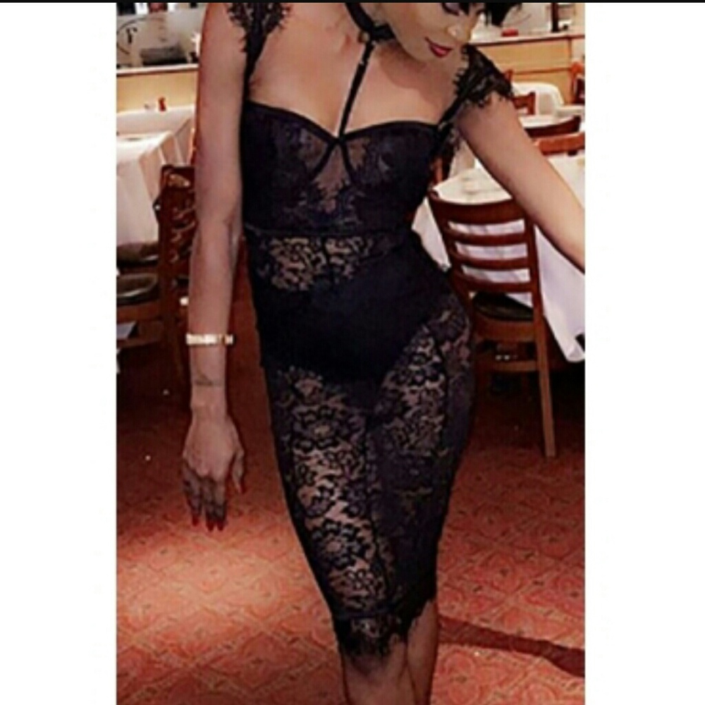Black lace dress
