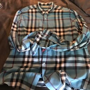 Burberry Men's Light Blue XXL Button Down