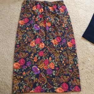 Large floral print midi skirt