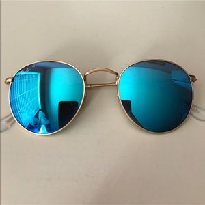 Ray Ban blue round flash sunglasses