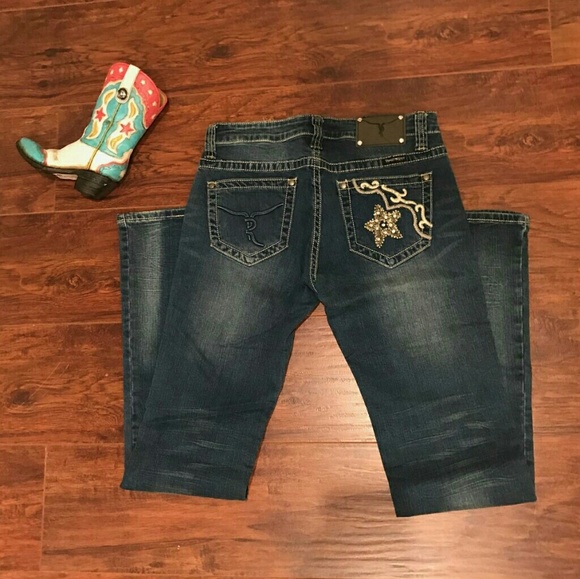 MONTANA WEST Flare Jeans w/ Star Accent - Picture 2 of 2
