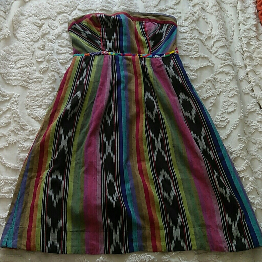 Anthro Edme & Esyllte Pueblo 0 beaded Ikat dress