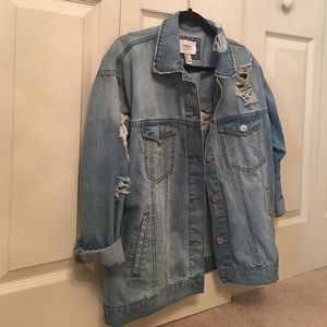 F21 distressed denim jacket