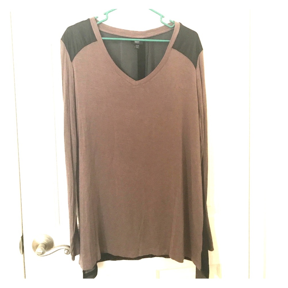 NWT 🎉 Pleather/Sheer Top